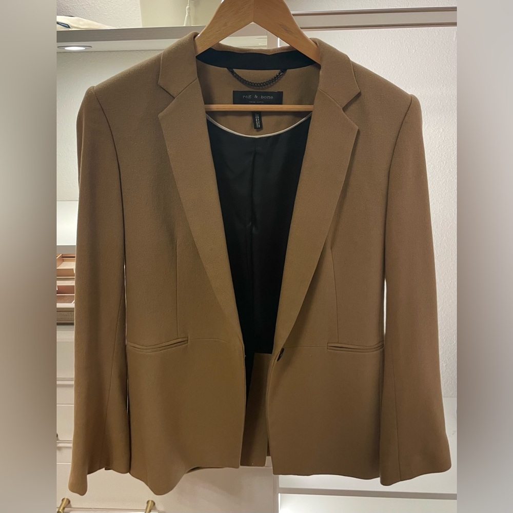 Rag & Bone Camel Lightweight Wool Blazer | Size M